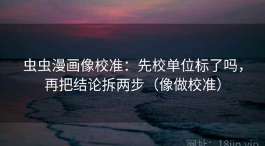 虫虫漫画像校准：先校单位标了吗，再把结论拆两步（像做校准）