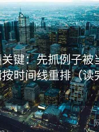 推特读懂关键：先抓例子被当规则吗，再把剪辑按时间线重排（读完更清醒）