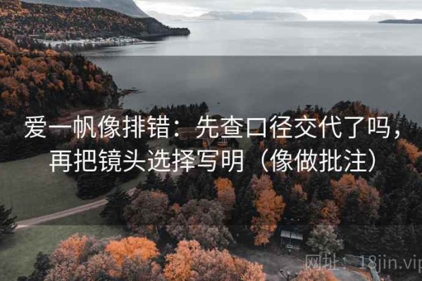 爱一帆像排错：先查口径交代了吗，再把镜头选择写明（像做批注）