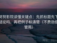 努努影院读懂关键点：先抓标题先下结论吗，再把例子标清楚（不费劲但管用）
