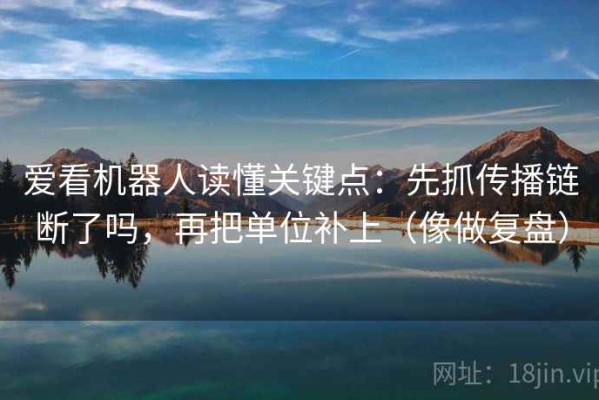 爱看机器人读懂关键点：先抓传播链断了吗，再把单位补上（像做复盘）