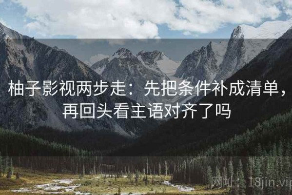 柚子影视两步走：先把条件补成清单，再回头看主语对齐了吗