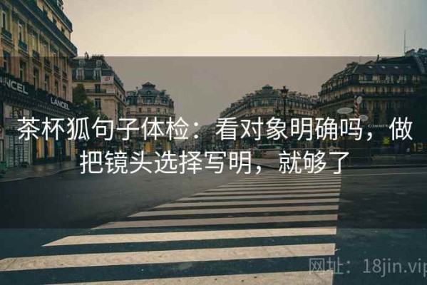 茶杯狐句子体检：看对象明确吗，做把镜头选择写明，就够了