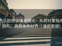 西瓜视频读懂关键点：先抓对象指得明吗，再把条件补齐（读完更顺）