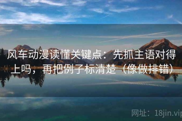 风车动漫读懂关键点：先抓主语对得上吗，再把例子标清楚（像做排错）