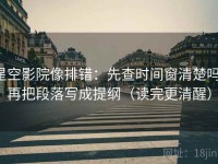 星空影院像排错：先查时间窗清楚吗，再把段落写成提纲（读完更清醒）