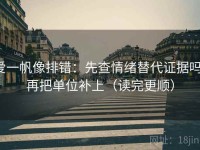 爱一帆像排错：先查情绪替代证据吗，再把单位补上（读完更顺）