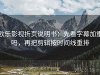 欧乐影视折页说明书：先看字幕加重吗，再把剪辑按时间线重排