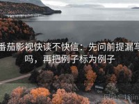 番茄影视快读不快信：先问前提漏写吗，再把例子标为例子
