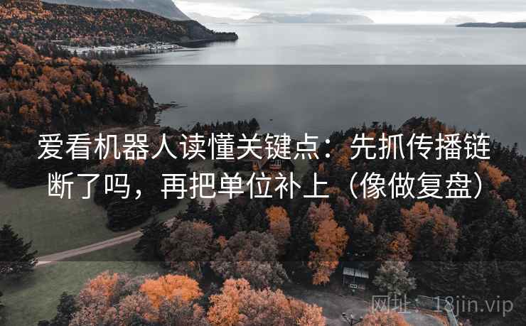 爱看机器人读懂关键点：先抓传播链断了吗，再把单位补上（像做复盘）