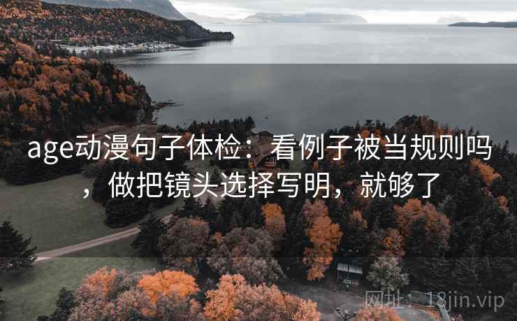 age动漫句子体检:看例子被当规则吗,做把镜头选择写明,就够了 age动漫句子体检:看例子被当规则吗,做把镜头选择写明,就够了