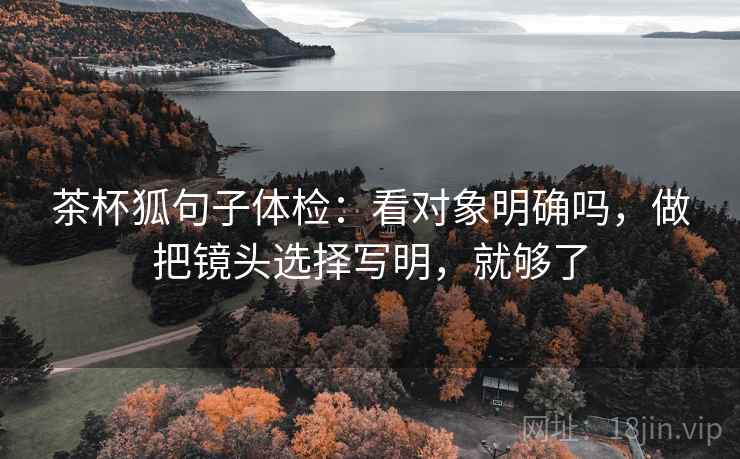 茶杯狐句子体检:看对象明确吗,做把镜头选择写明,就够了 茶杯狐句子体检:看对象明确吗,做把镜头选择写明,就够了