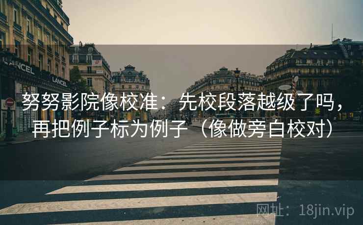 努努影院像校准：先校段落越级了吗，再把例子标为例子（像做旁白校对）